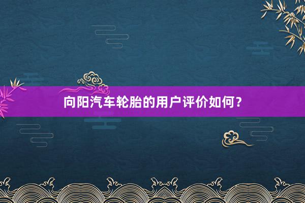 向阳汽车轮胎的用户评价如何？